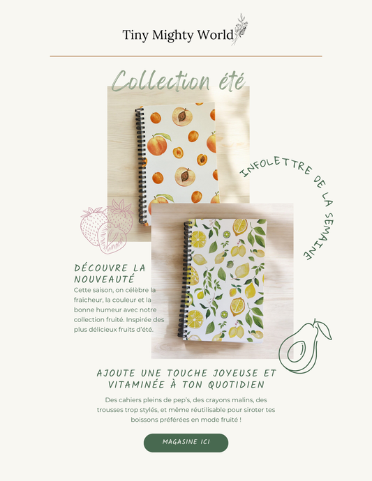 🌞 Collection fruitée : papeterie et accessoires d’été écoresponsables &; colorés 🍉