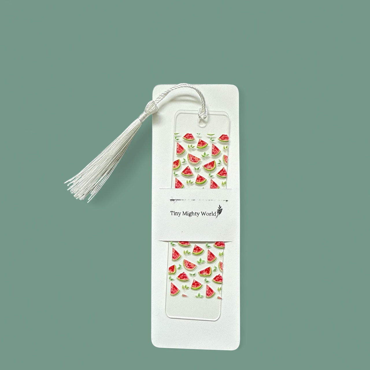 Watermelon Acrylic Bookmark with UVDTF Design – Cute & Durable Book Marker Gift for Readers