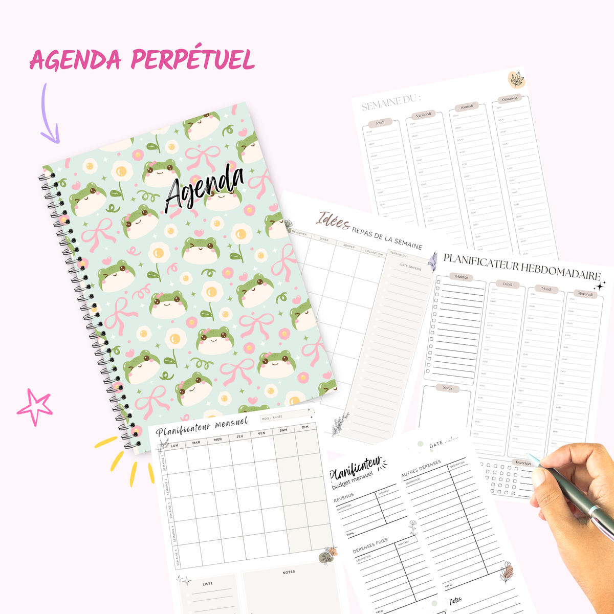 Frog Flower Bow - Agenda / Planner 2027 - undated