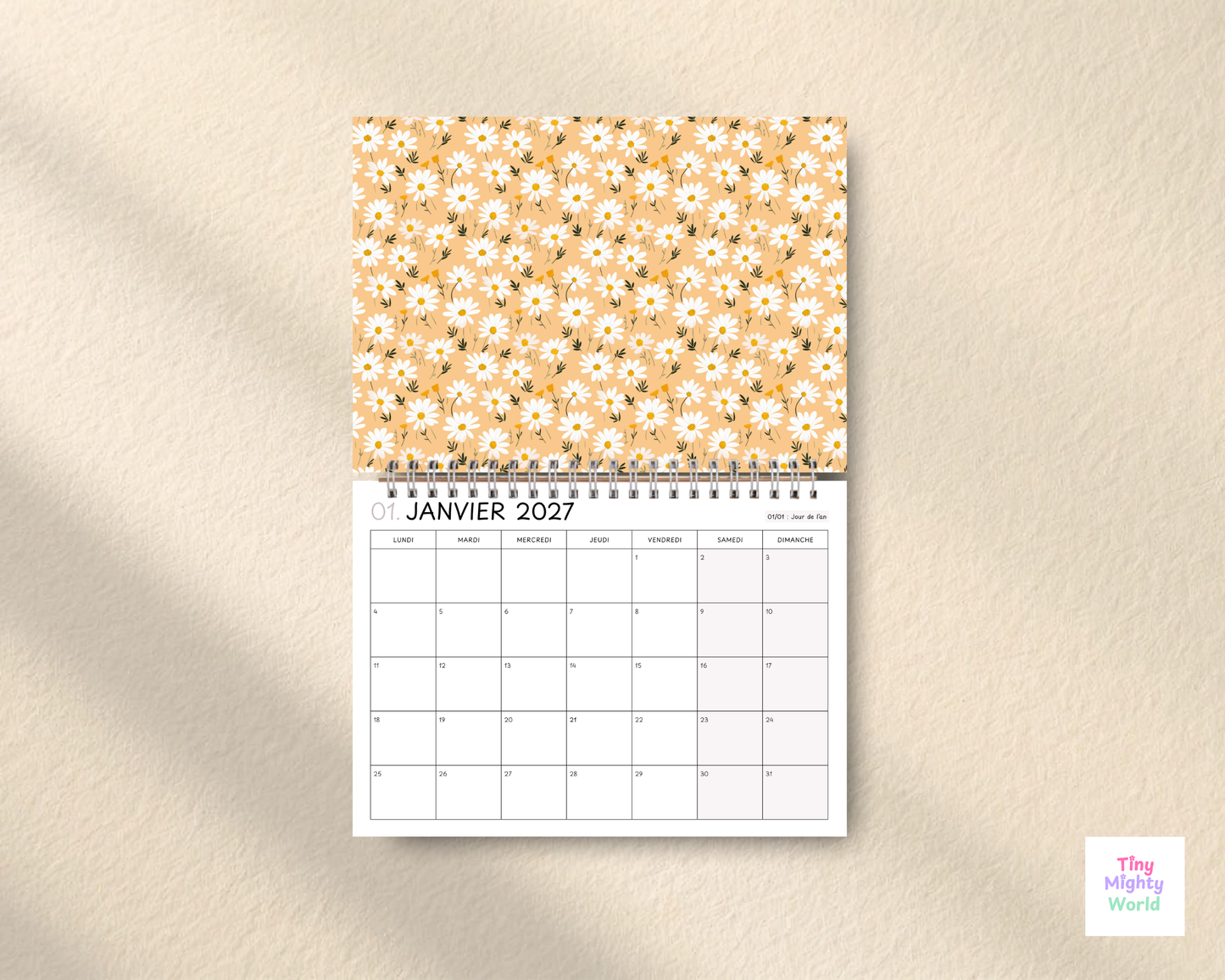 2027 Monthly Wall Calendar - Mix Flower | Cute & Functional Family Planner