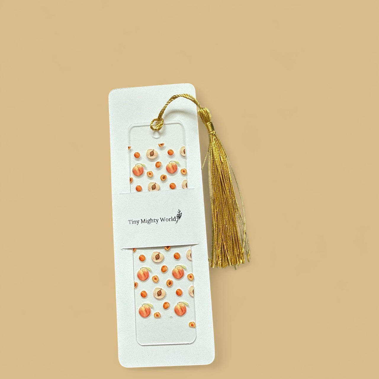 Peach Acrylic Bookmark with UVDTF Design – Cute & Durable Book Marker Gift for Readers