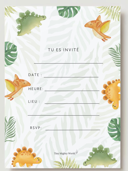 Carte d'invitation - Dinosaure