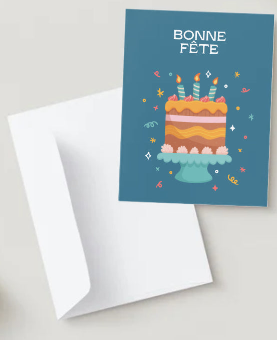 Gateau Bleu Ballon Carte/ card