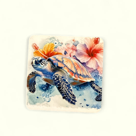 Square Coaster – Stylish & Durable Drink Coaster - Turtle