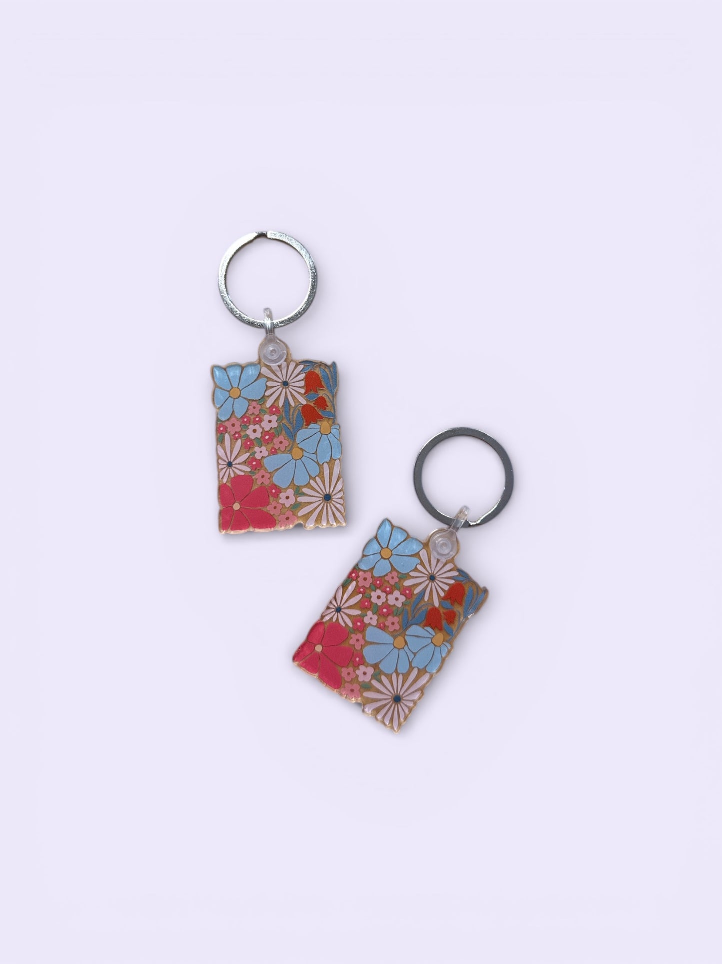 Flower Rectable Mural Acrylic KeyChain