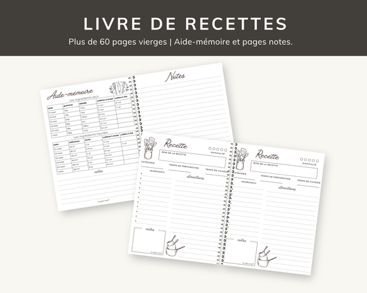 Livre de Recettes Citron – 70 Pages Recto Verso, Espace Notes & Aide-Mémoire, Cahier de Cuisine Pratique, Cadeau Gourmand
