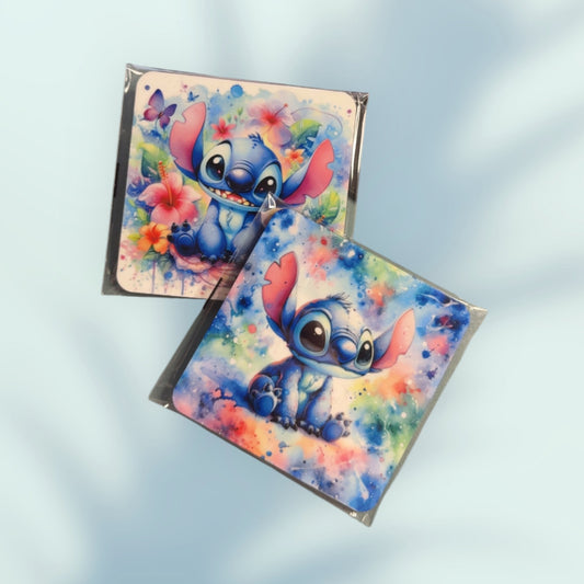 Square Coaster – Stylish & Durable Drink  - Blue Alien