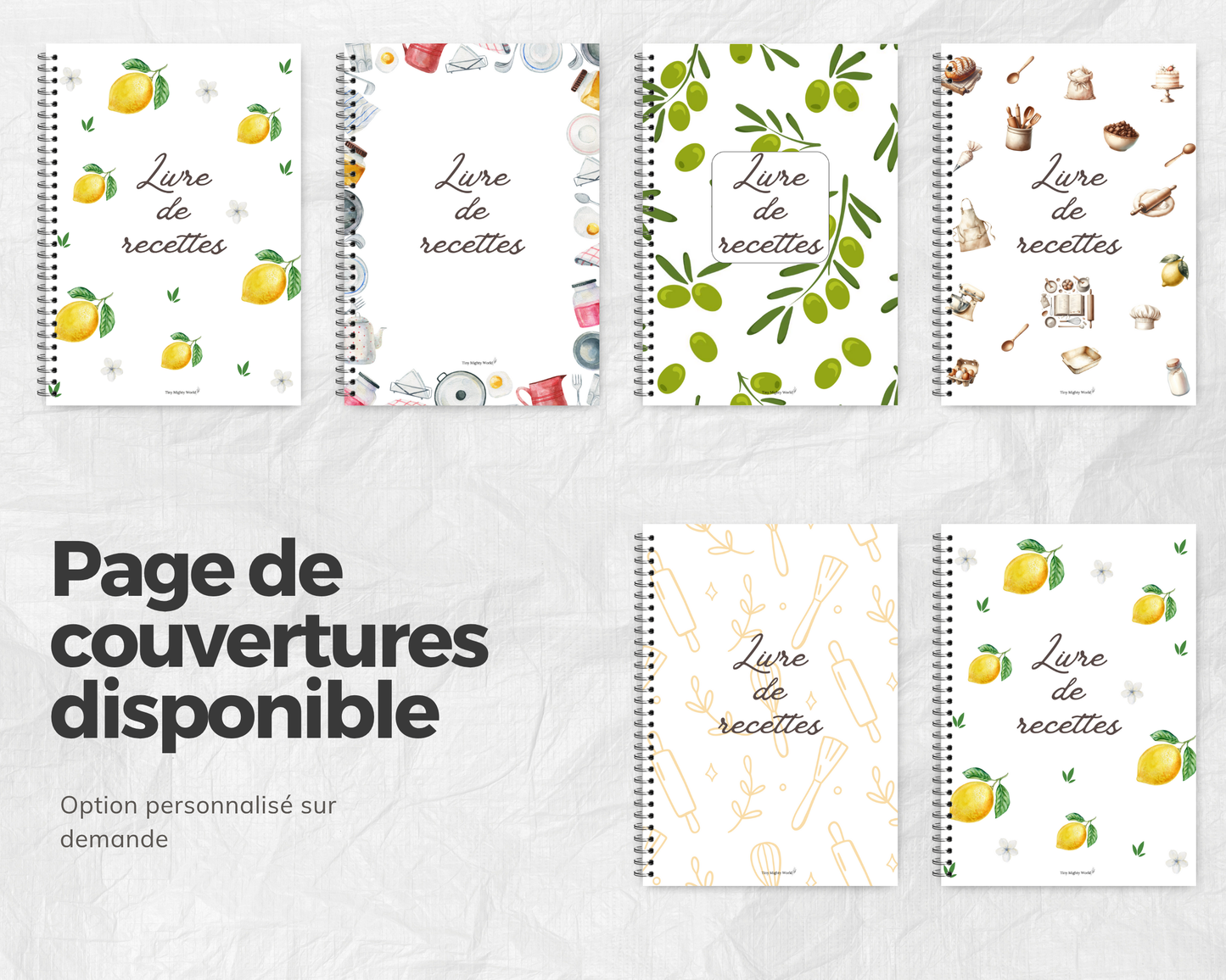 Livre de Recettes Citron – 70 Pages Recto Verso, Espace Notes & Aide-Mémoire, Cahier de Cuisine Pratique, Cadeau Gourmand