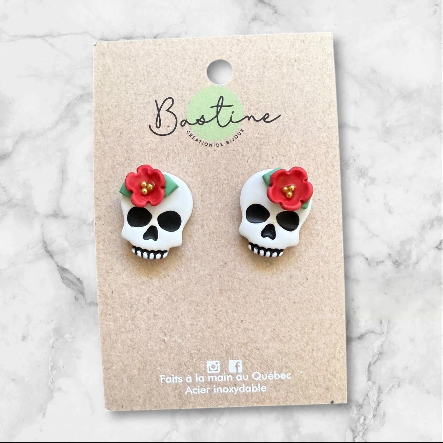 Earring Flower Skull