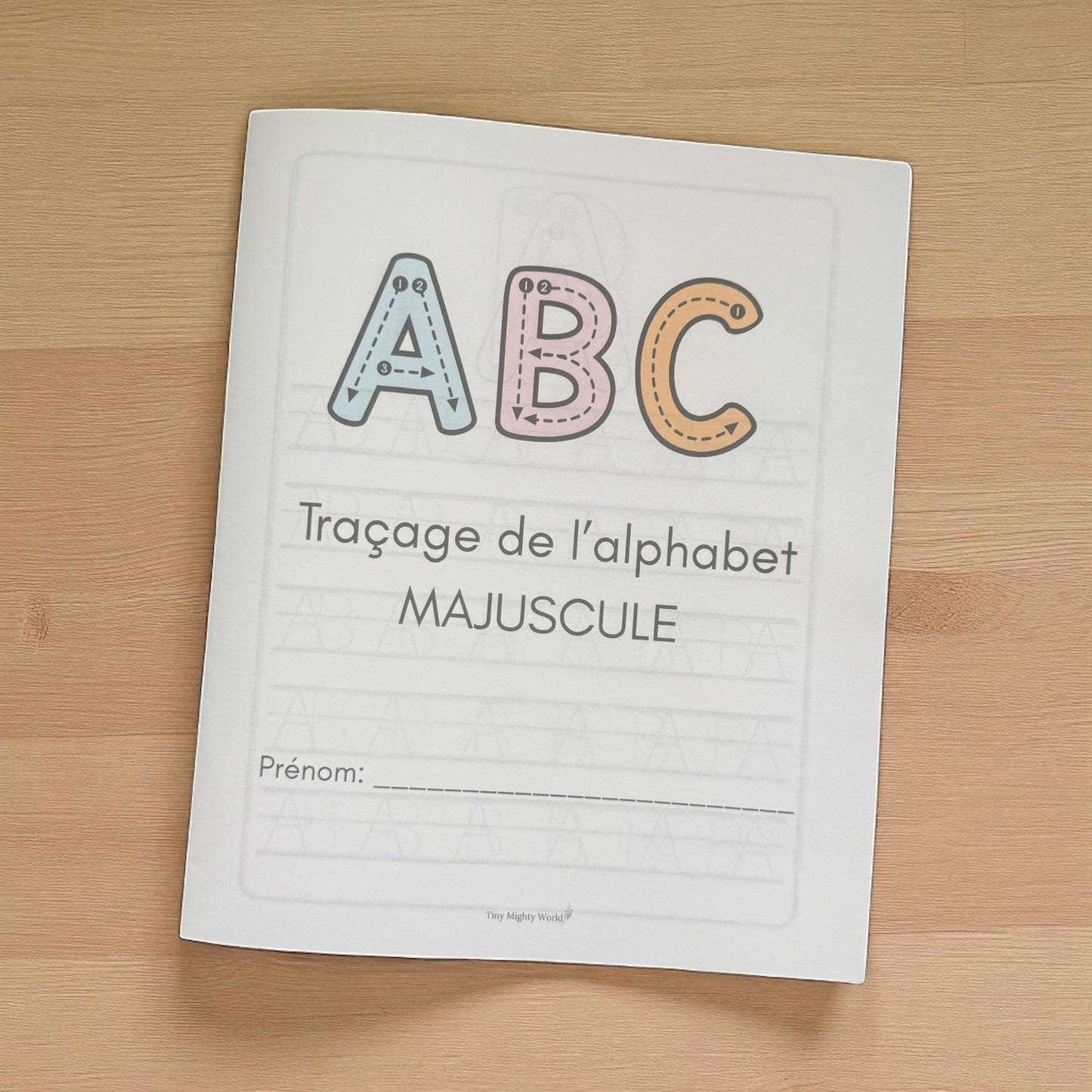 Document de traçage de lettres – Format 8,5 x 6,5 pouces | Cahier d’apprentissage pour enfants