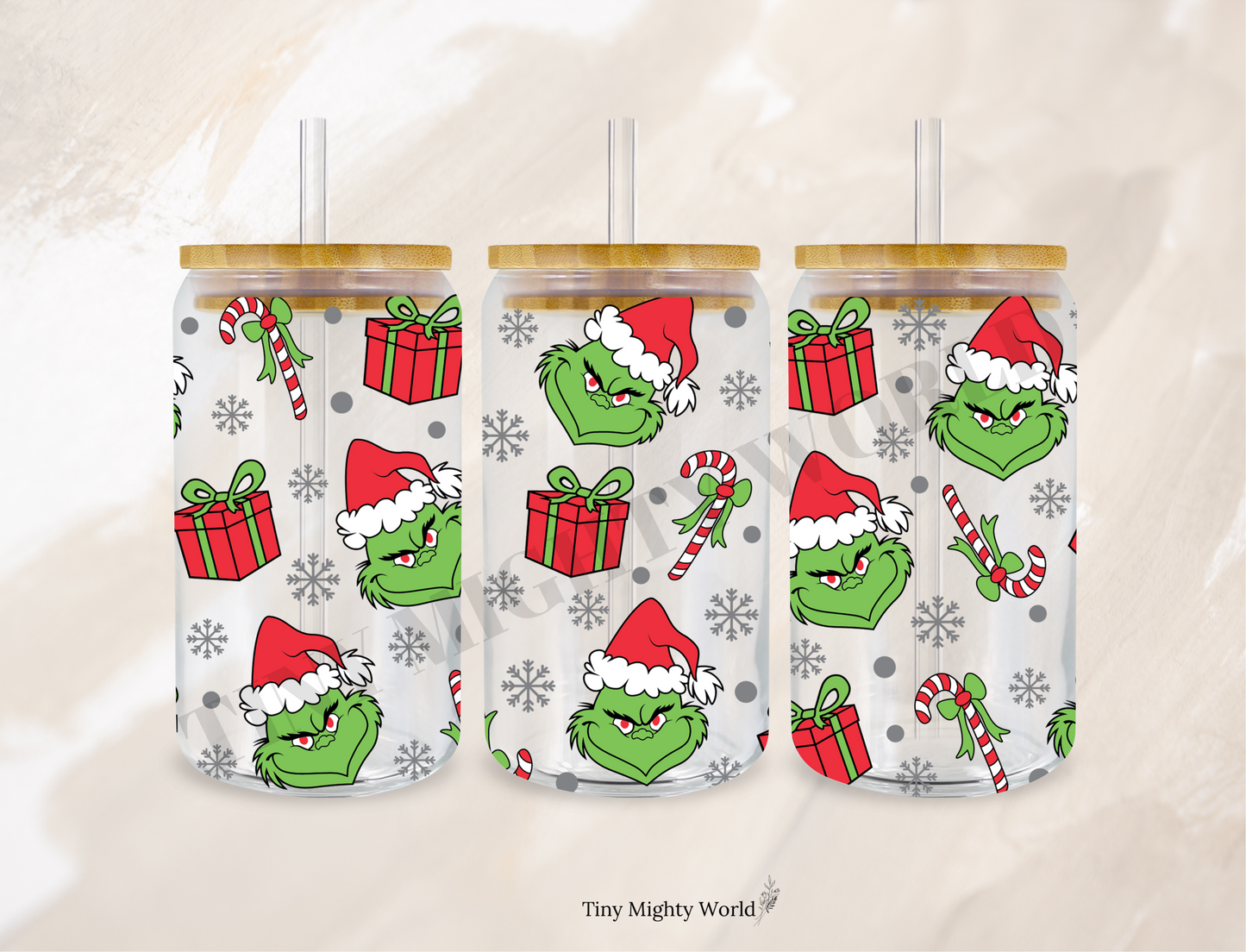 Coupe UVDTF de Noël grincheux