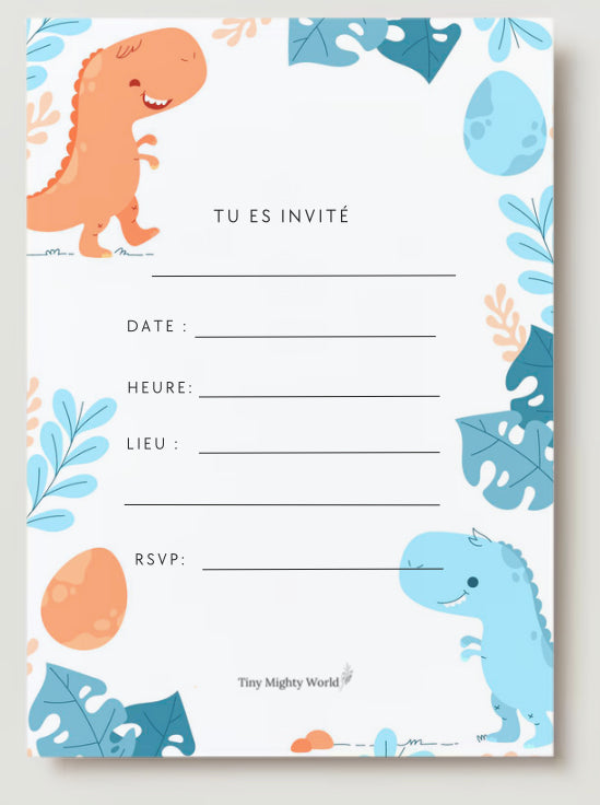 Carte d'invitation - Dinosaure