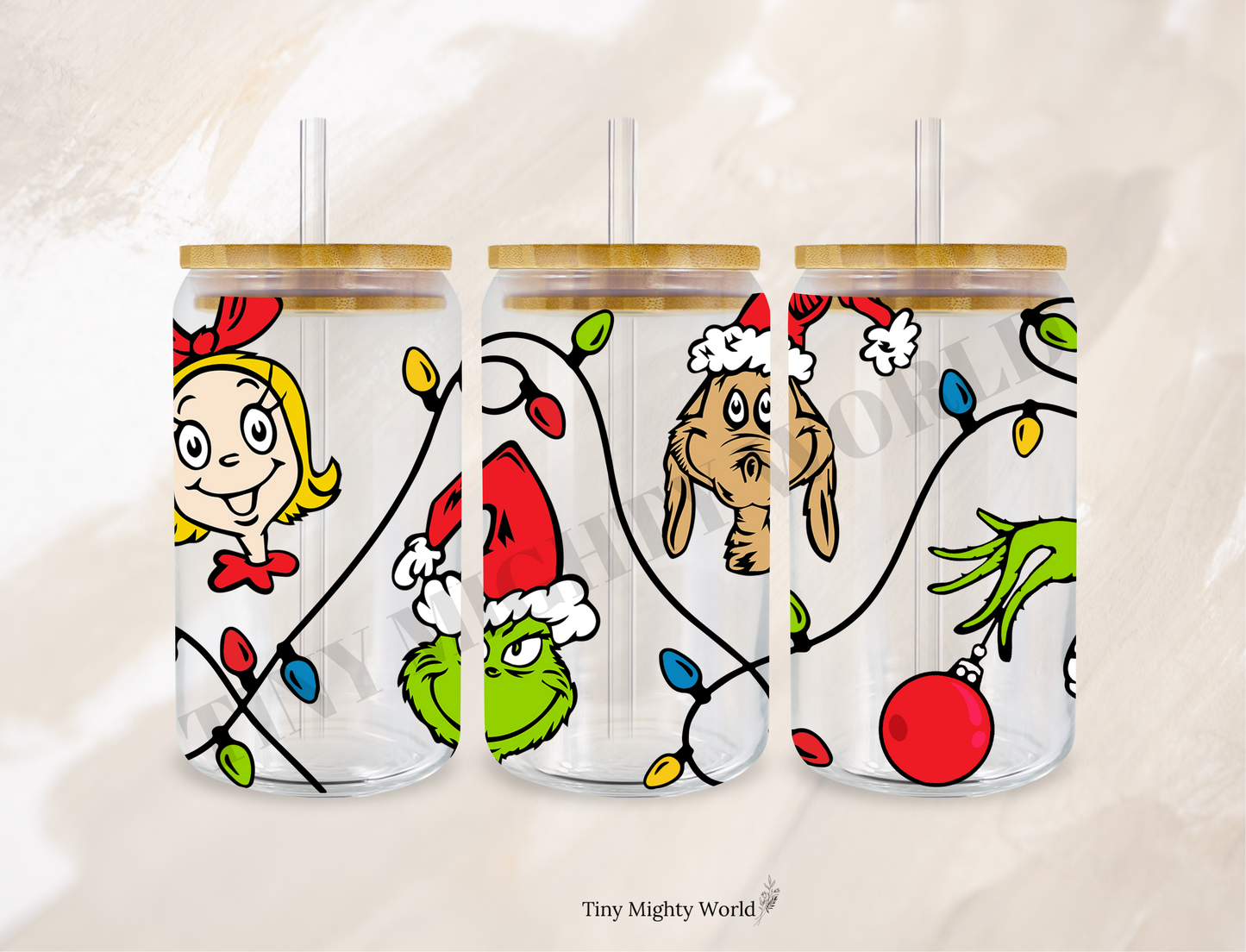 Coupe UVDTF de Noël grincheux