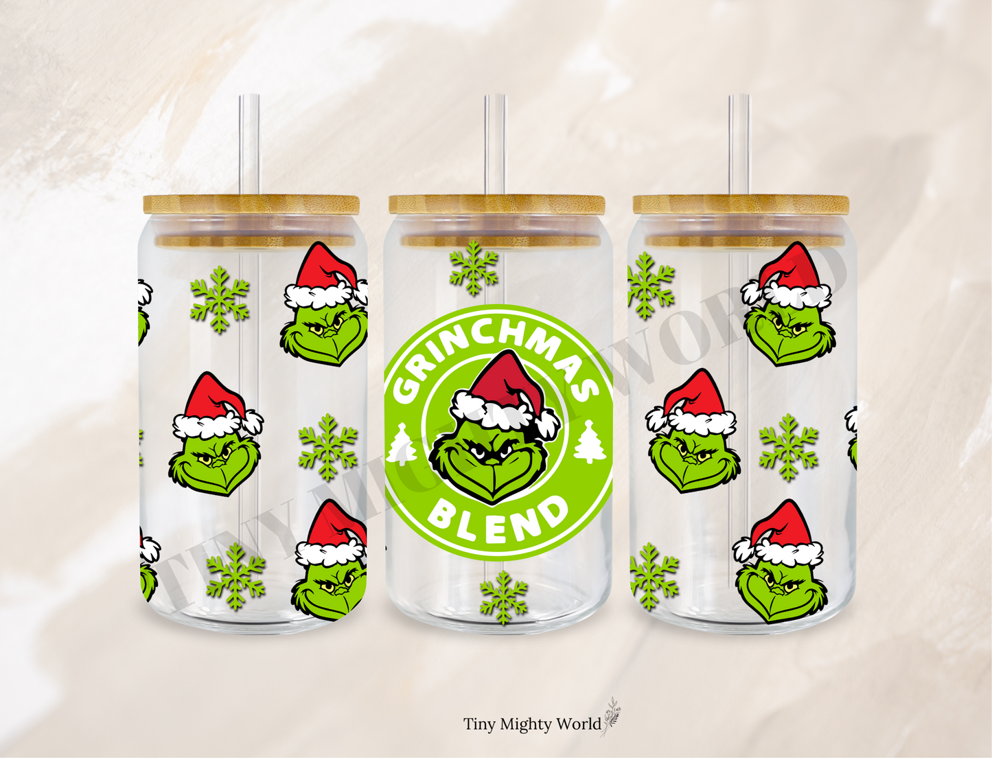 Coupe UVDTF de Noël grincheux