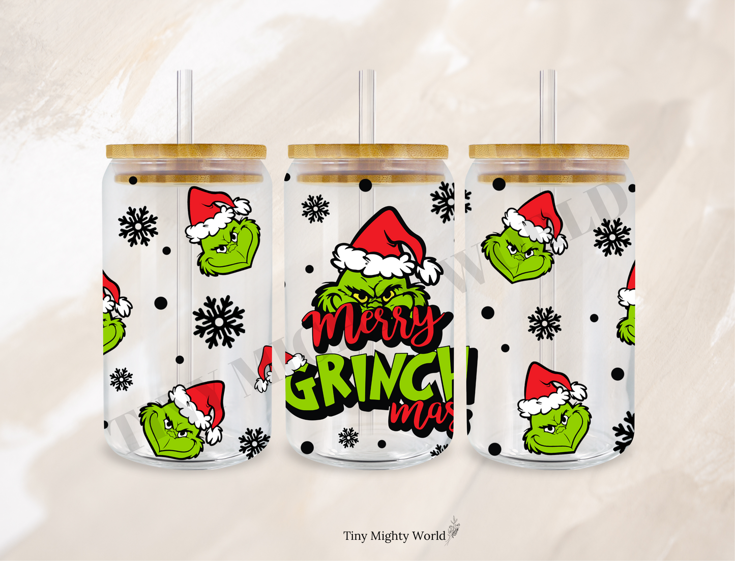 Coupe UVDTF de Noël grincheux