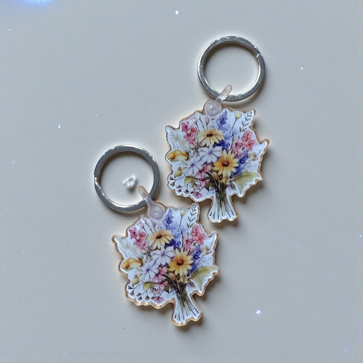 Porte-clés en acrylique ours jaune