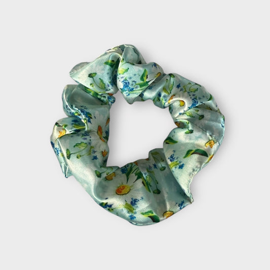 Chouchou Satin fleur camomille