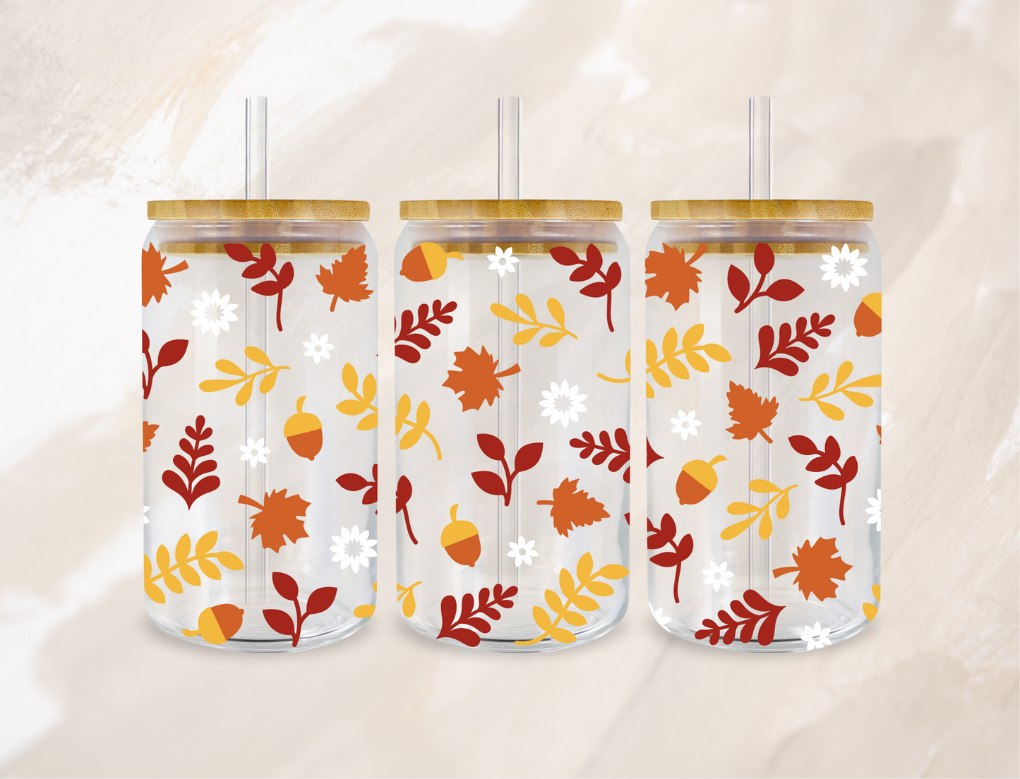 Tasse UVDTF 16Oz - Ambiance Feuille d'Automne