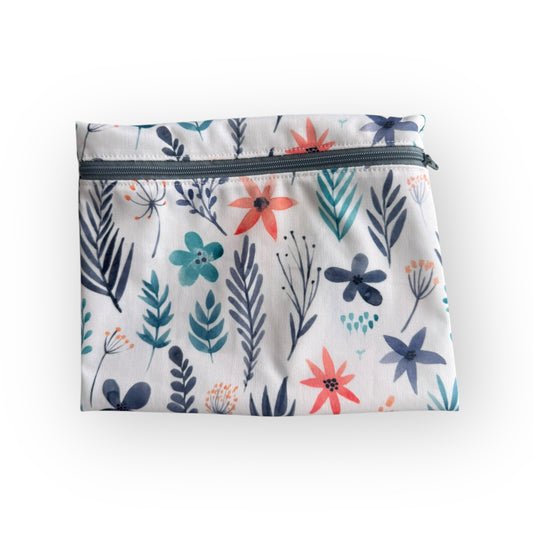 Reusable Sandwich Lunch Bag Flowers Blue