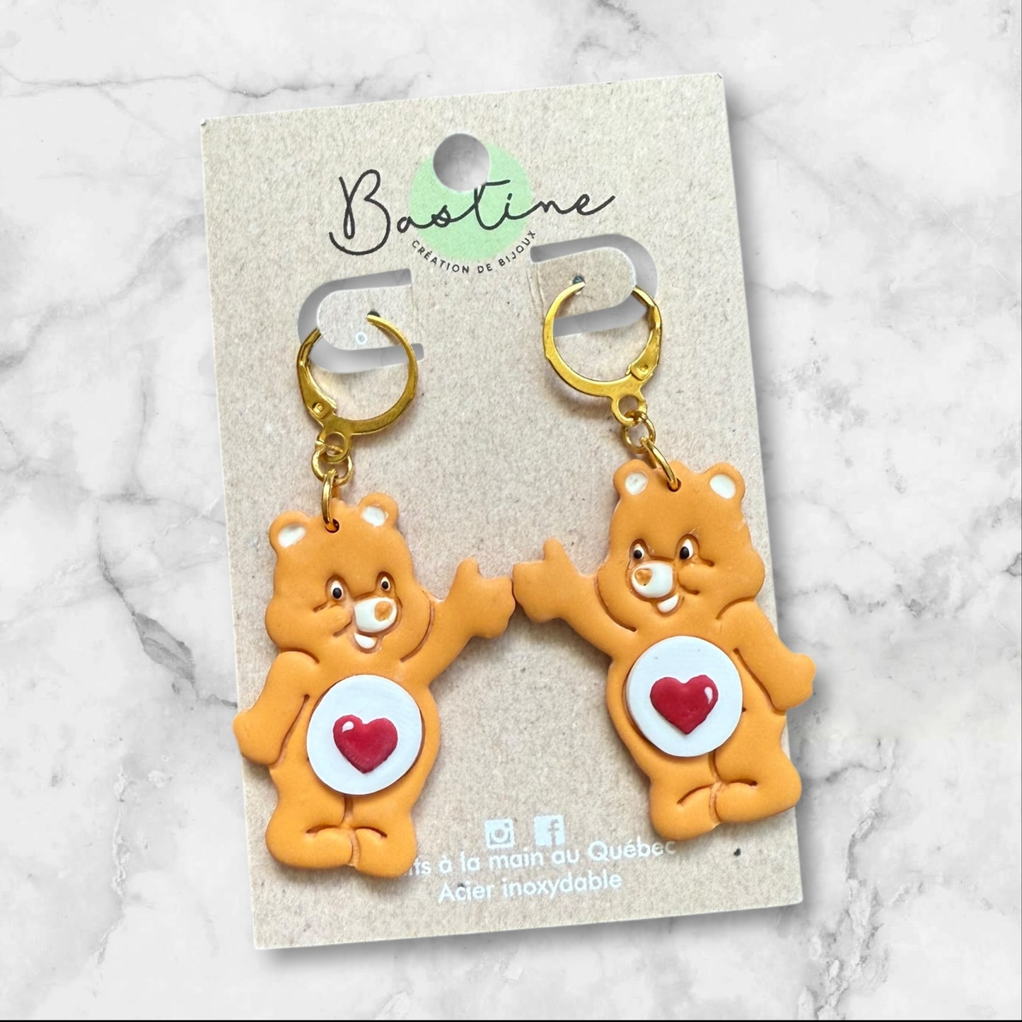 Earring Orange Bear