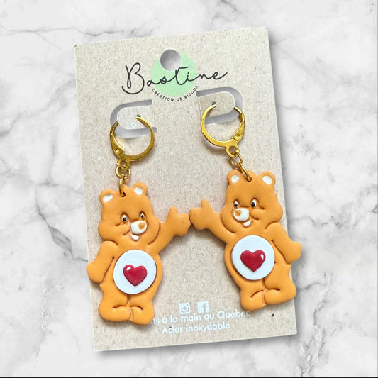 Earring Orange Bear