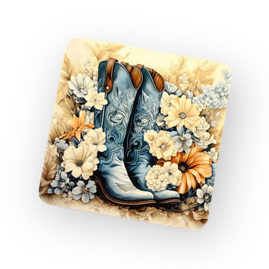 Square Coaster – Stylish & Durable Drink  - Country Boots