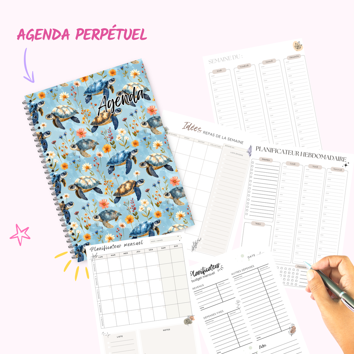 Turtle Flowers - Agenda / Planner 2027 - undated