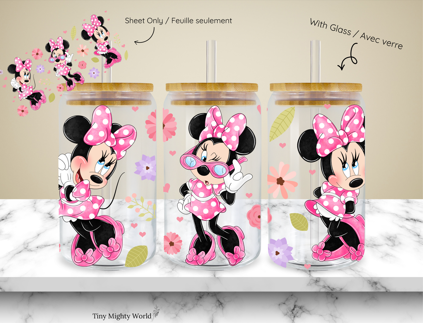 (Copie) (Copie) Décalcomanie UV DTF ou tasse en verre – Option tasse de 16 oz ou feuille de transfert - Bande