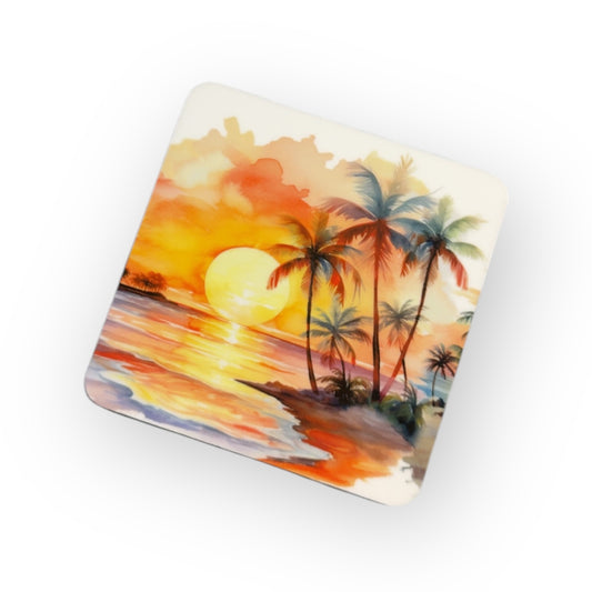 Square Coaster – Stylish & Durable Drink Coaster - Palm Ocean