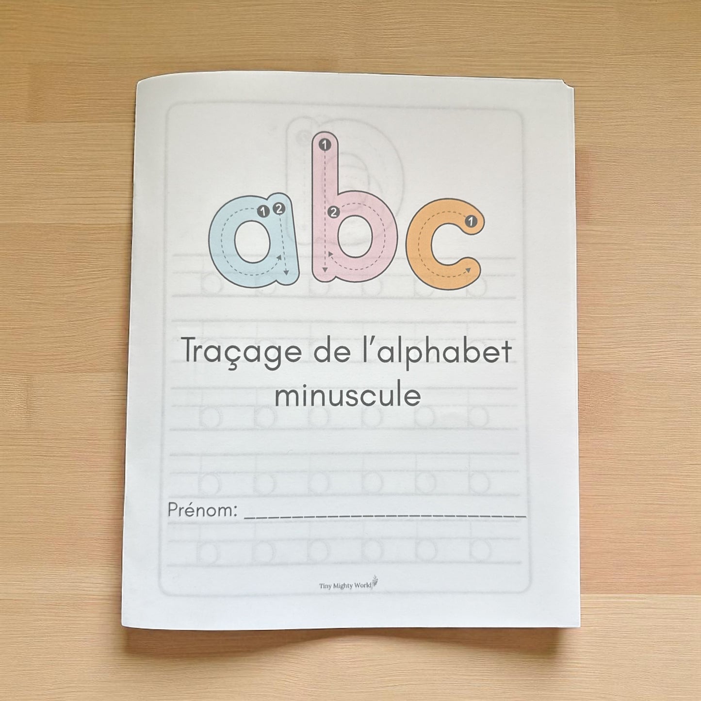 Document de traçage de lettres – Format 8,5 x 6,5 pouces | Cahier d’apprentissage pour enfants