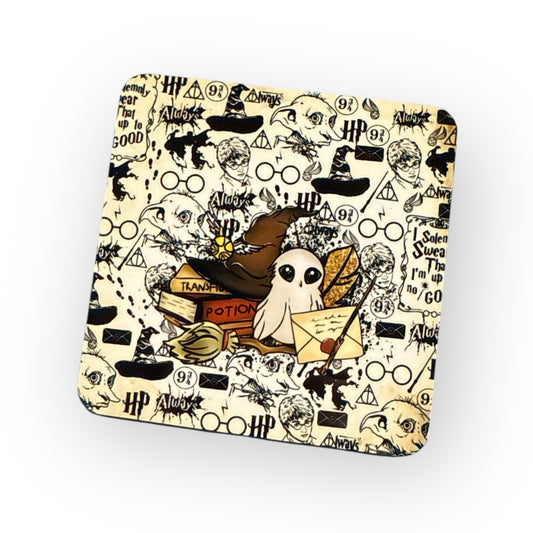 Square Coaster – Stylish & Durable Drink  - HP Witchy Wizard