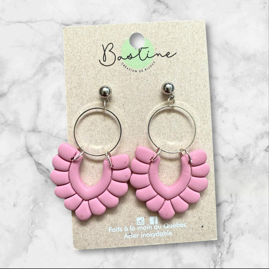 Earring Pink Pendant