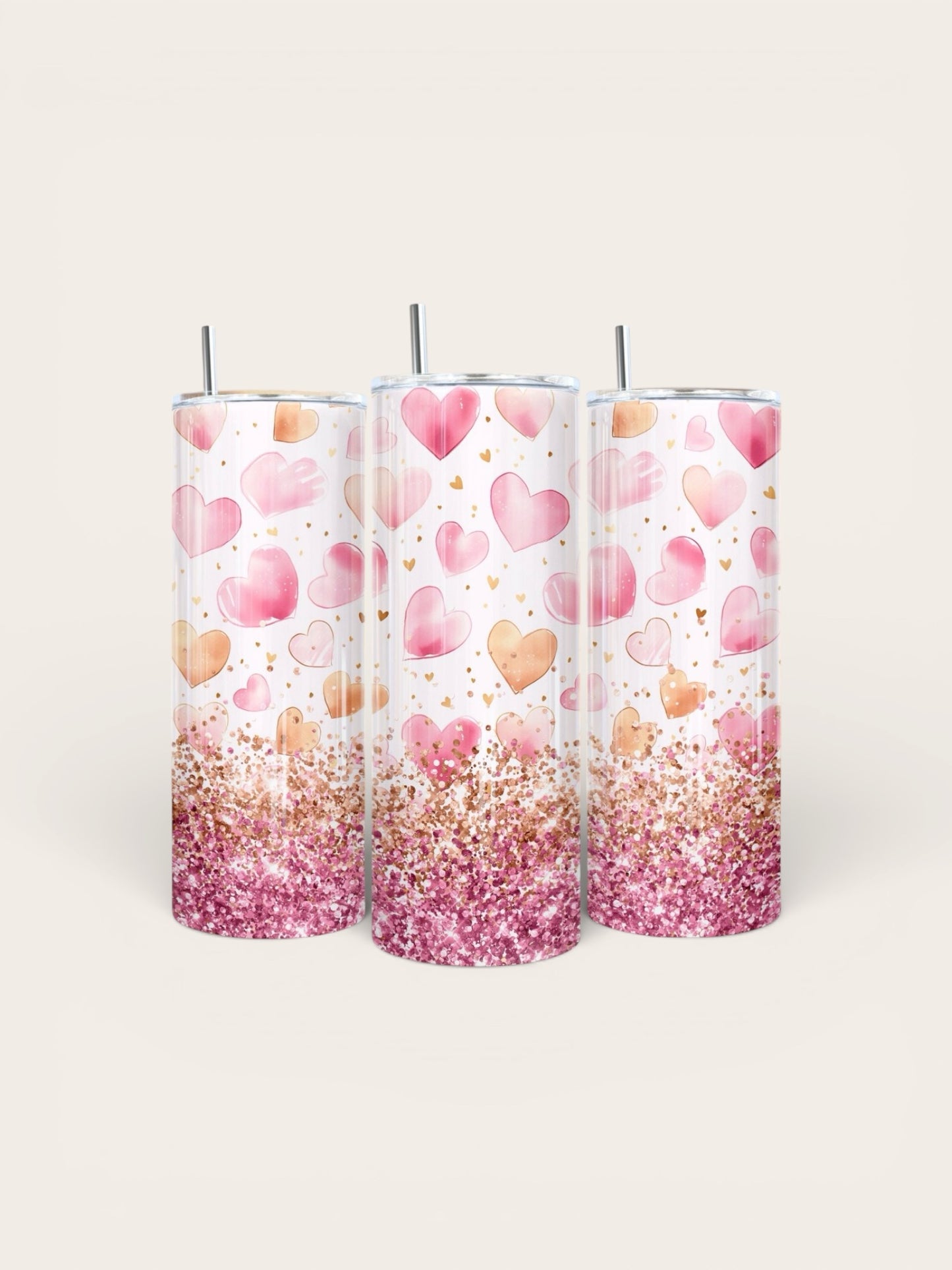 Tumbler 20 oz - Heart Love Pink Tumbler - Insulated Stainless Steel
