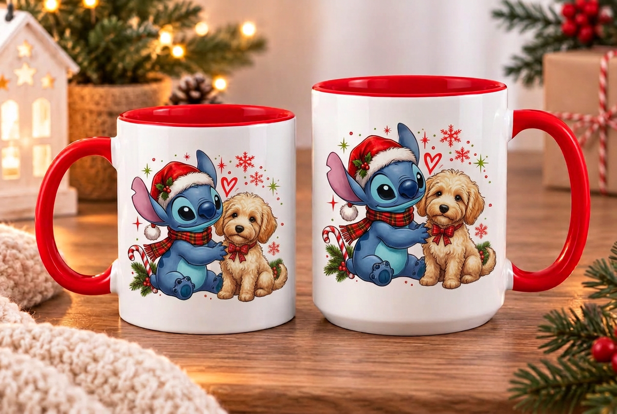 CHRISTMAS MUG | Blue Alien Dogs 🐶 Goldendoodle / Teckel| 15 oz ~443mL (Copy)