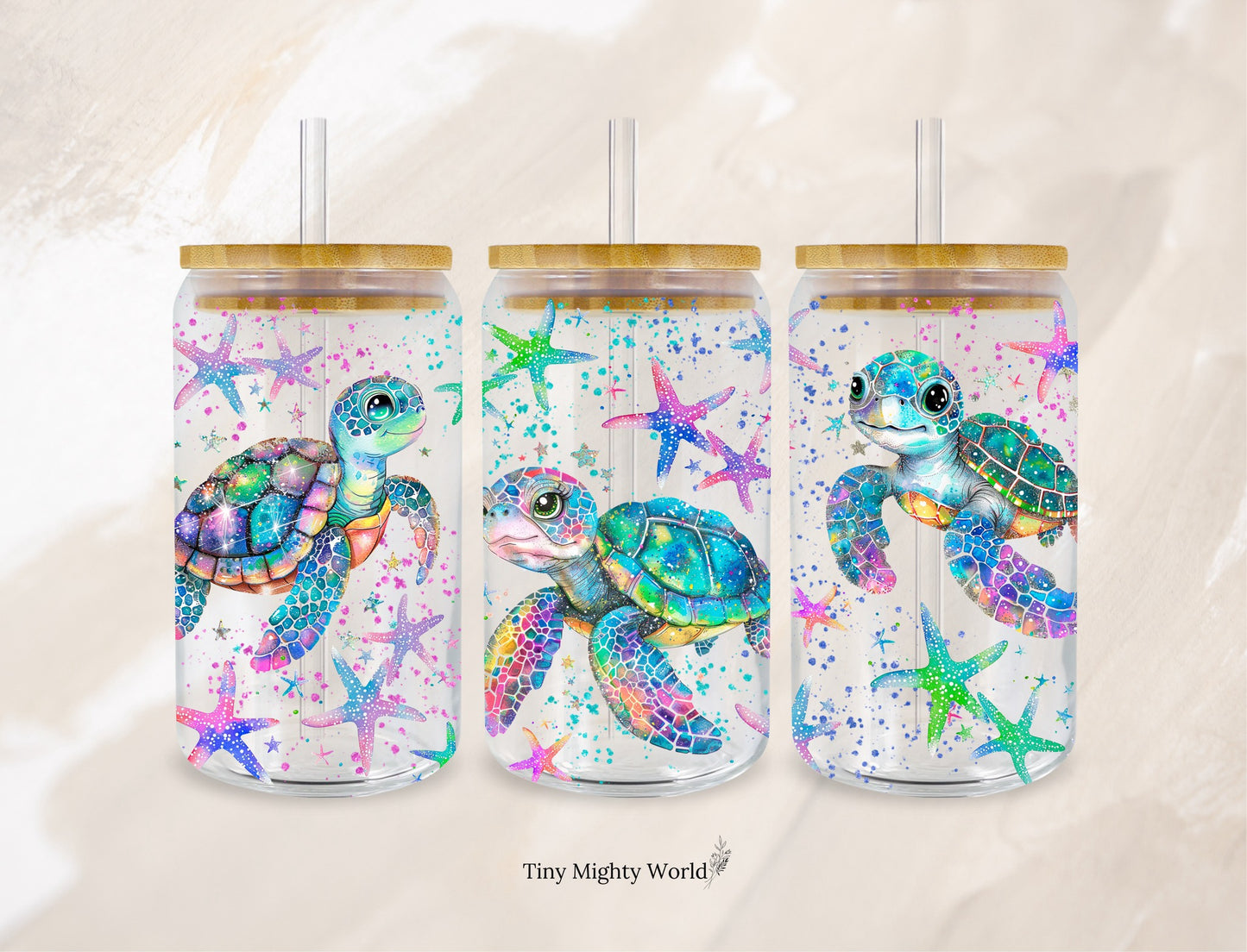 UVDTF TRANSFER CUP WRAP - RTS - Turtle Colorful