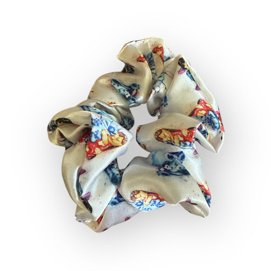 Chouchou Satin Alien Bleu et son ami