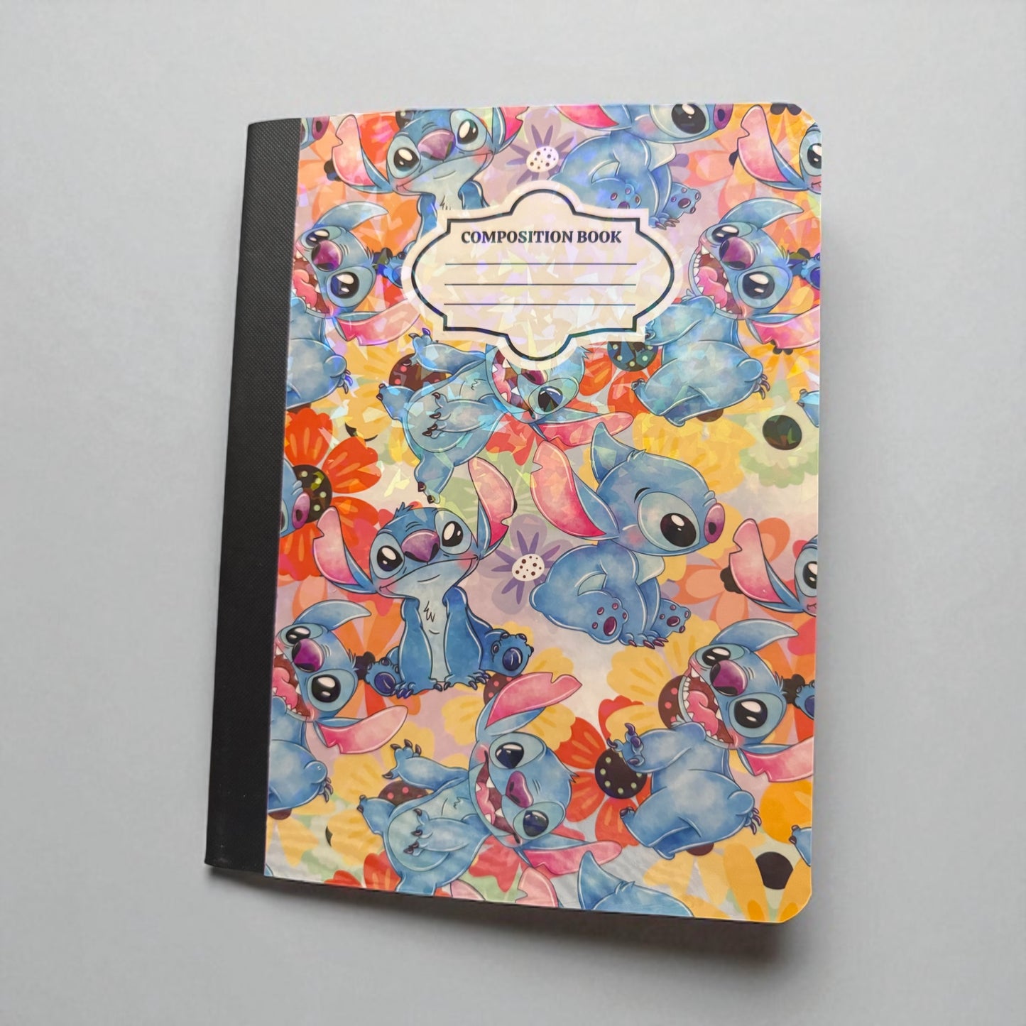 Mix Flower Blue Alien - Composition Notebook – 7x10 inches, 100 Lined Pages – Trendy Stationery
