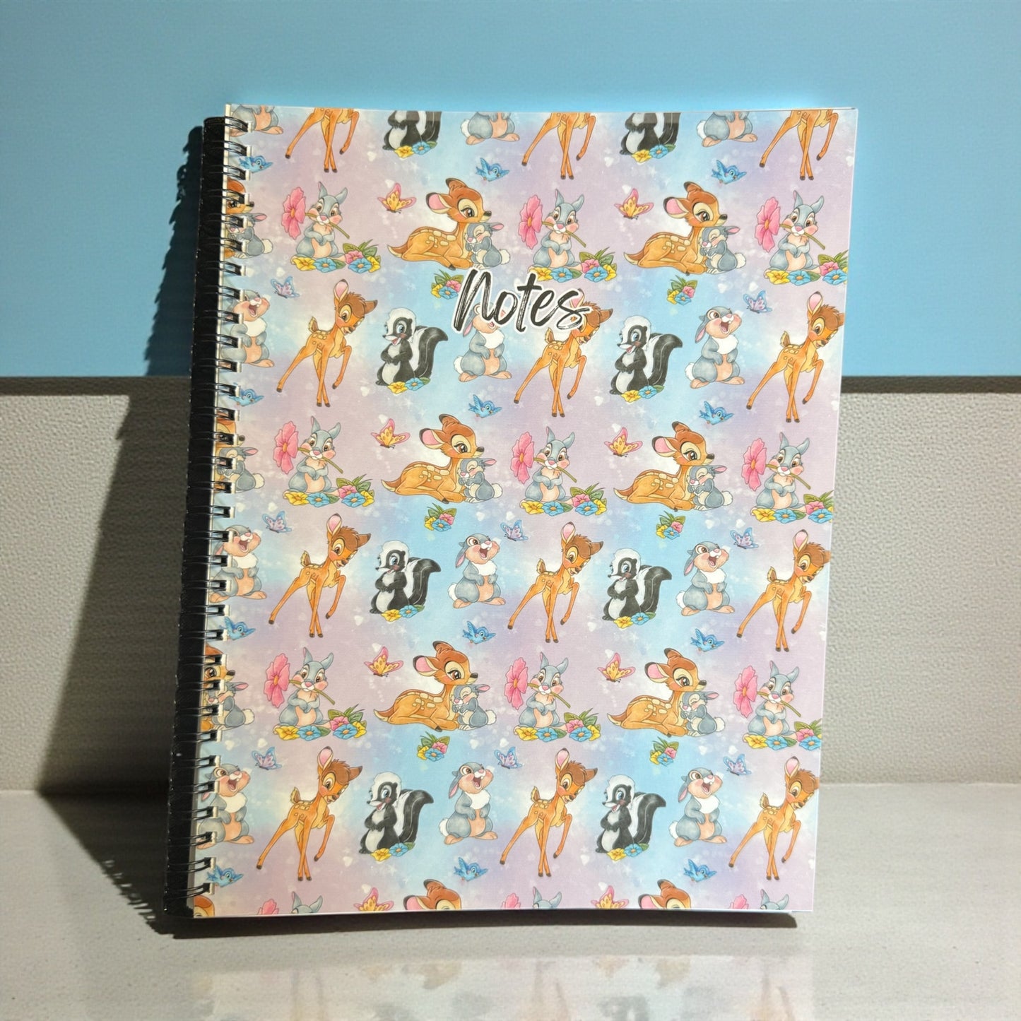 Carnet ligné grand format Cerf Lapin Fleur Fantaisie – 80 pages | Journal d'écriture minimaliste au quotidien