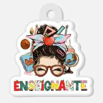 Porte-clés en acrylique Enseignante