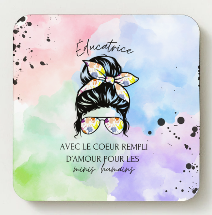 Square Coaster – Stylish & Durable Drink  - ENSEIGNANTE