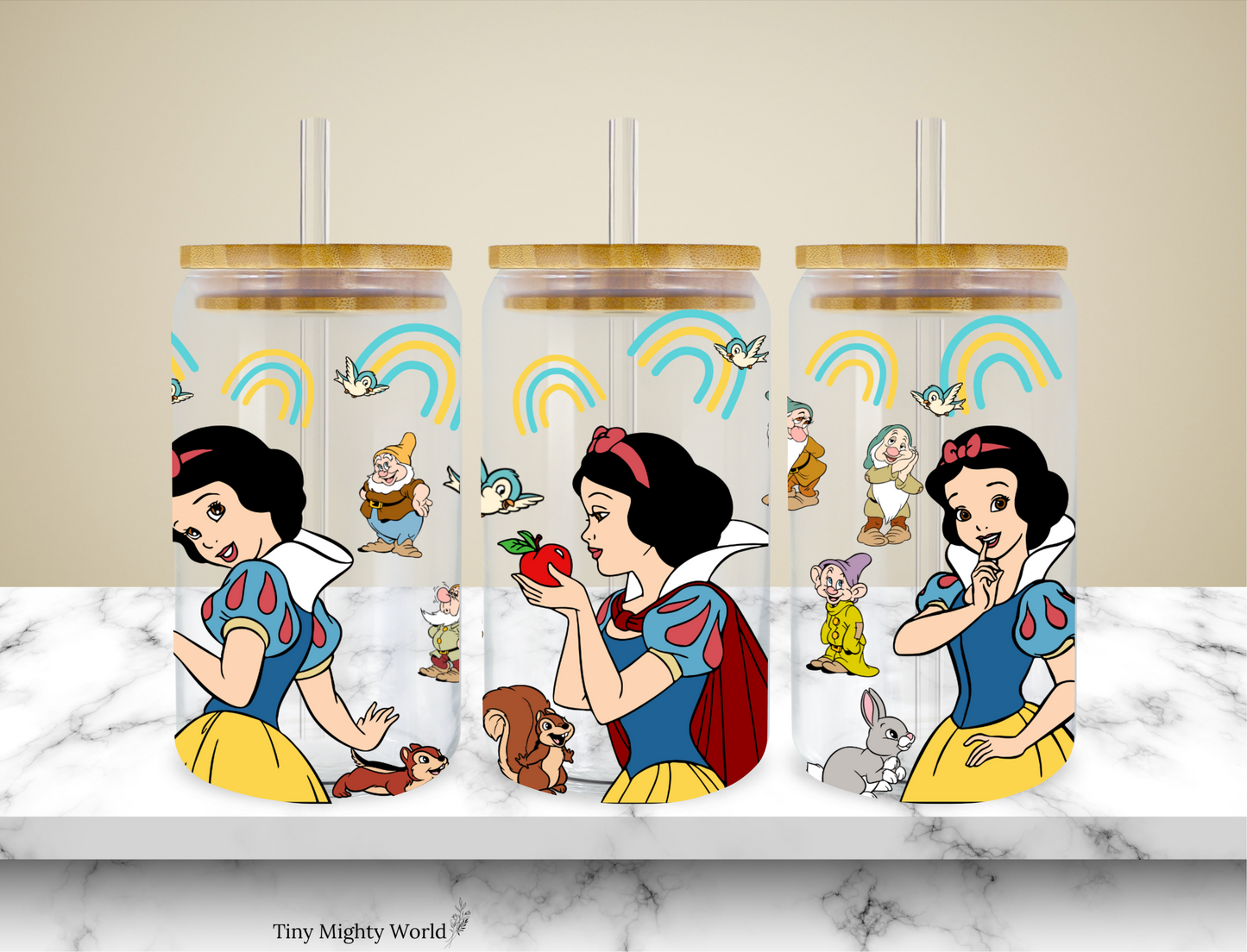 UV DTF Decal or Glass Cup – 16oz Cup or Transfer Sheet Option - Princess