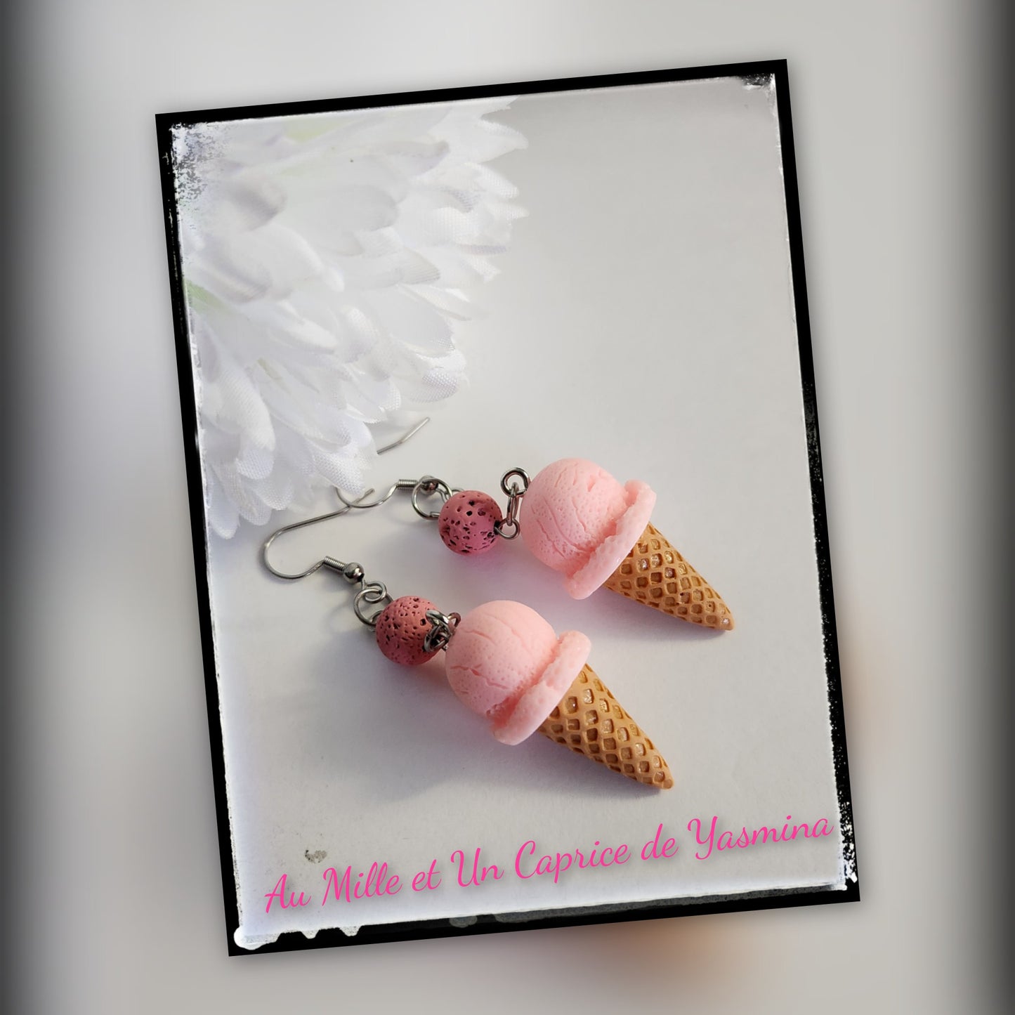 Earrings • Pink Ice cream