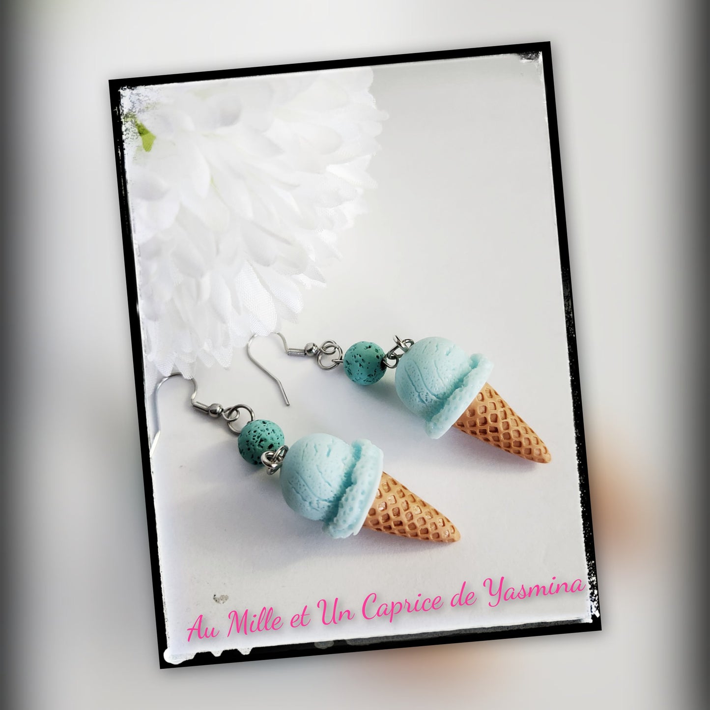 Earrings • Blue Ice cream