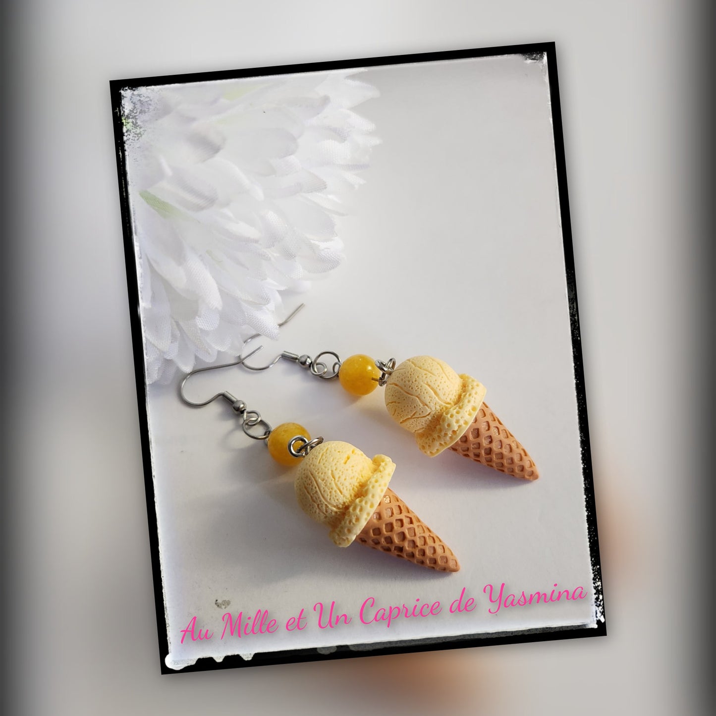 Earrings • Yellow Ice cream