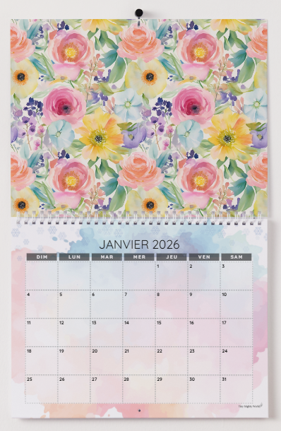 Flower / Fleur/ Calendrier mural 2026 / 2026 Wall Calendar