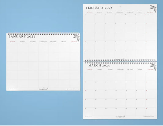 2024 Large Calendar Minimaliste