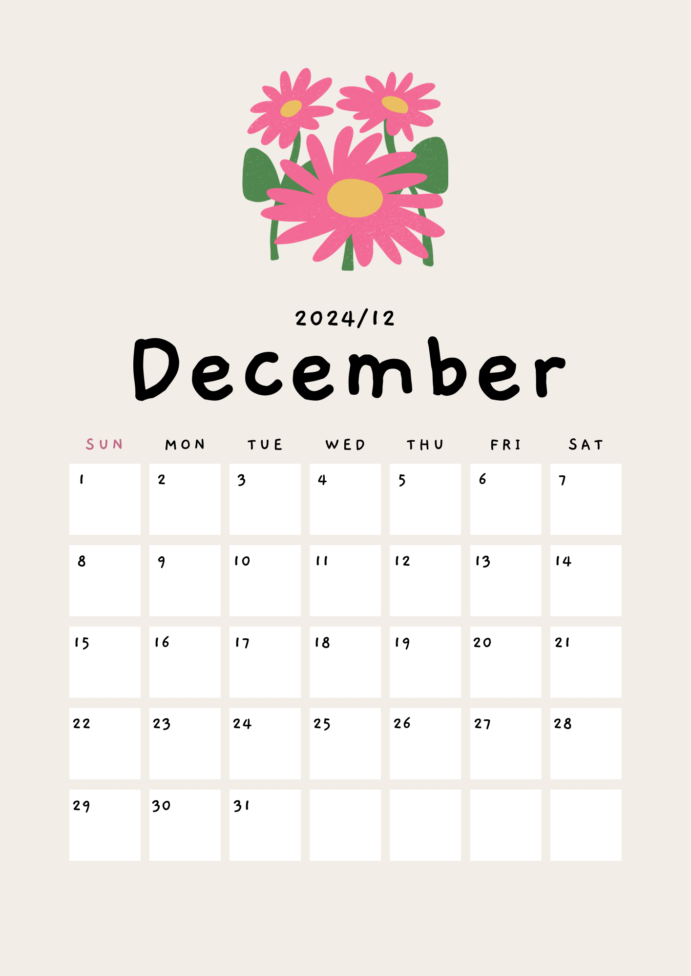 2024 Large Calendar Floral / Color