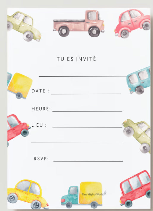 Carte d'invitation - Voiture