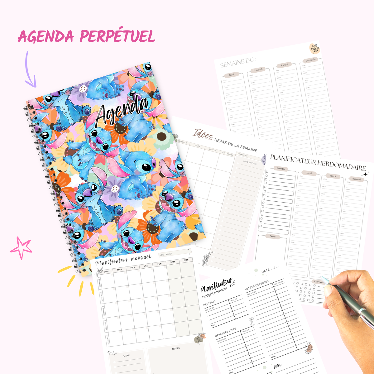 Blue Alien Flowers - Agenda / Planner 2027 - undated