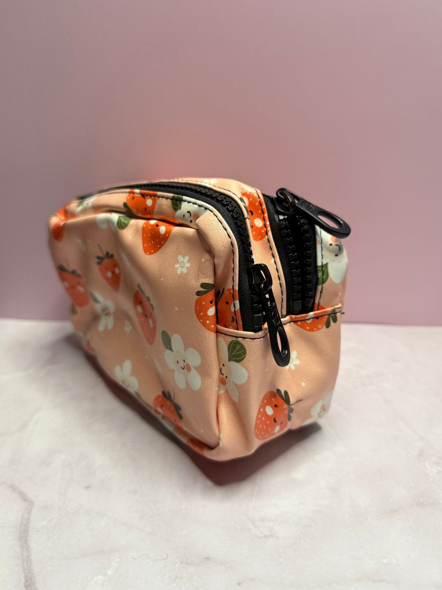 Strawberry Blossom Organizer Pouch | Multi-Purpose Zipper Case | Stationery Organizer